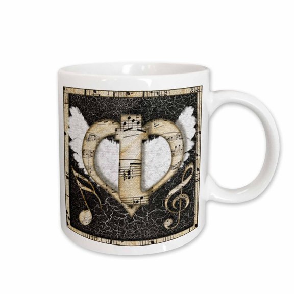 3drose, Song Angel Initial Letter T, 15oz Mug