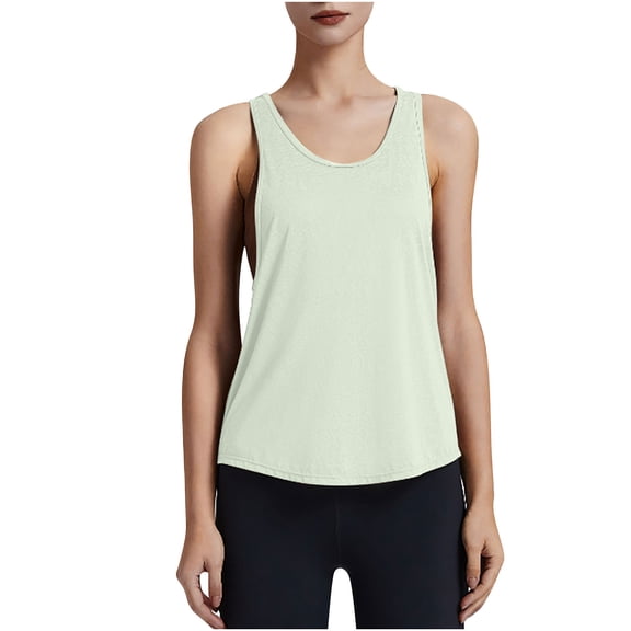 Mittory Womens Cotton Racerback Workout Tank Tops Scoop Neck Athletic Loose Sleeveless Shirts