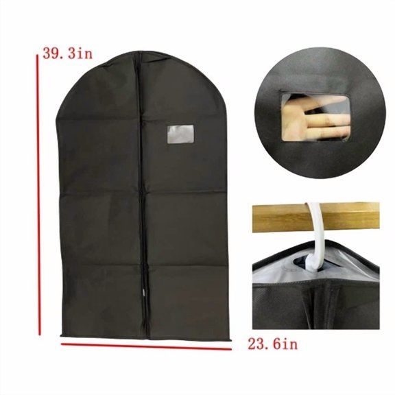 Closet Clothing Dustproof Hanging Bag Black Dustproof Clothing Storage Bag
