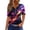 Purple, variant on Women's Casual V-Neck Short Sleeve T-Shirt with Heart Print and Decorative Buttons, Valentine's Day Fashion Tee for Daily Wear and Weekend Outfits,Vermilion,S