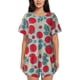 thumbnail image 1 of Balery Tomato Conjunto de Pijama para Mujer con Estampado, Dos Piezas de Manga Corta y Shorts, Ropa de Dormir Suave con Cuello Redondo y Bolsillos-Medium, 1 of 6