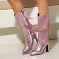 thumbnail image 5 of Fashionable Women's Mid-Calf Boots with Glittery Pointed Toe and Heel Featuring Fringe Tassel Design for Ladies, 5 of 7