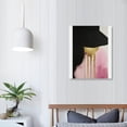 thumbnail image 3 of JEUXUS Pink and Gold Abstract Canvas Wall Art Black Brown Abstract Picture Geometric Black Art Print Abstract Color Block Poster Gold Foil Artwork Modern Abstract Splicing Painting Print 12x16inch, 3 of 4
