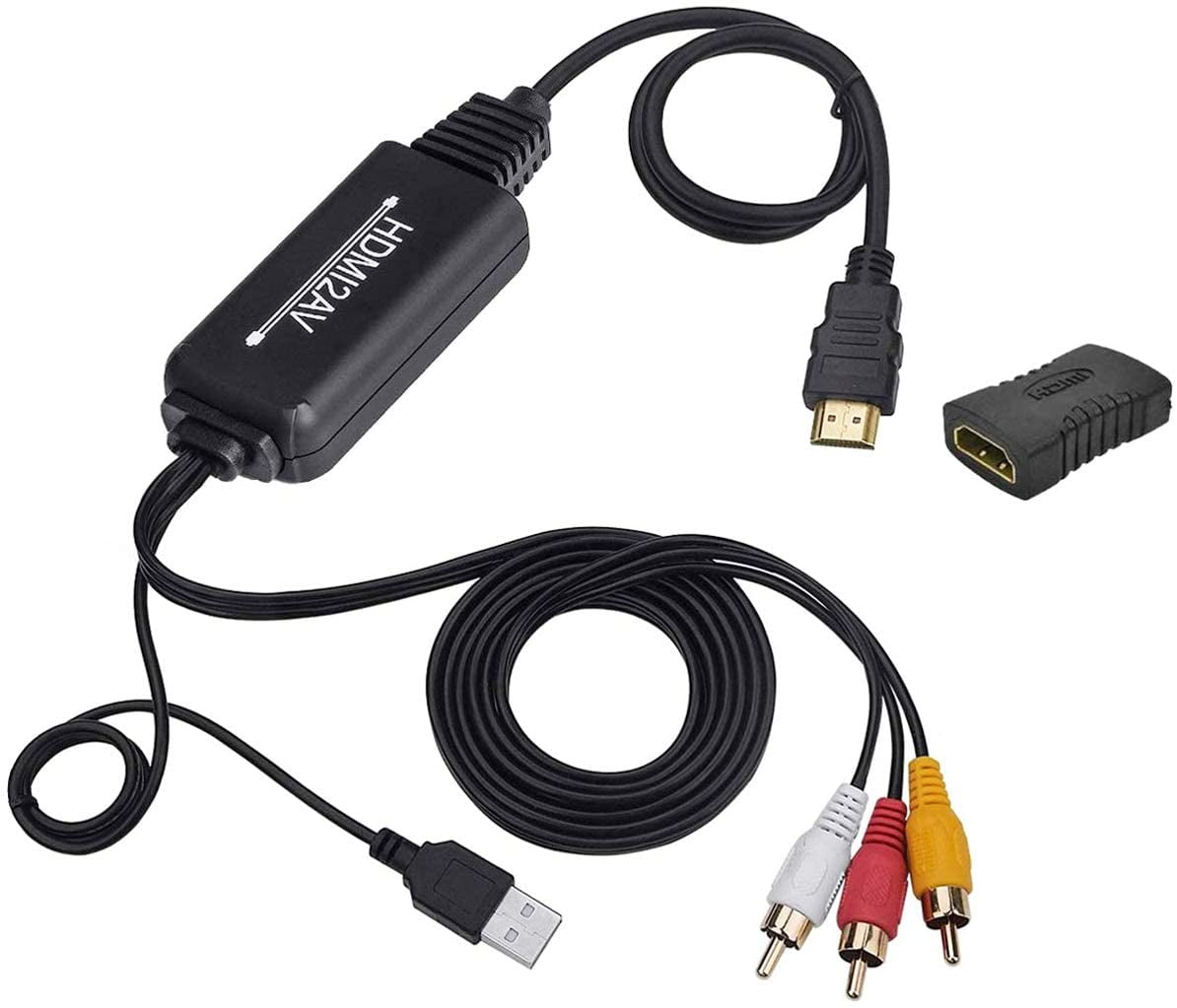 HDMI to RCA Converter HDMI to AV Adapter Compatible for Apple TV, Xiaomi Mi  Box, Android TV Box, Roku, Fire Stick, DVD, Blu-ray Player ect. Supports