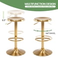 thumbnail image 4 of Gold Bar Stools Set of 2, 360° Swivel Round Adjustable Counter Height Bar Stools, Industrial Backless Metal Bar Chairs for Kitchen Island with Footrest, 4 of 8