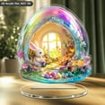 thumbnail image 5 of ZMKIAG 3D Easter Bunny Acrylic Village Building - Easter Decorations Indoor Resin Gingerbread Houses Decor - Farmhouse Xmas Easter Party Holiday Decorations Centerpiece for Tiered Tray, 5 of 9