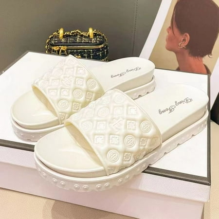 

Holiday Beach sandals for women 2024 Summer new platform height increasing daily fashion all-match outdoor slippers for women