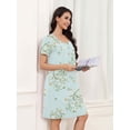 thumbnail image 6 of Ekouaer Nightgowns for Women with Pockets Button Front Short Sleeve House Dresses Floral Print Mumu Dress MooMoo Dresses, 6 of 8