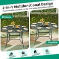 thumbnail image 4 of VIVIJASON 61" Patio Round Height Bar Table, All-Weather Cast Aluminum High Top Dining Table with 24" Lazy Susan & Umbrella Hole for Outdoor Balcony, Porch and Deck, Fits for 6-8 Person, Dark Bronze, 4 of 7