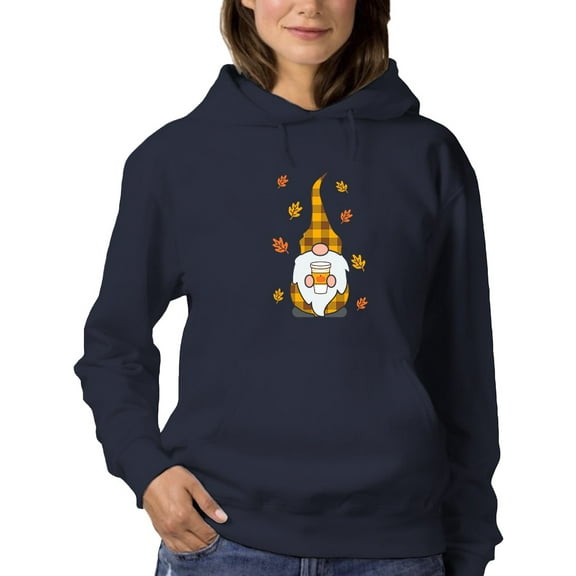 Gnome And Autumn Leaves Hoodie Women -GoatDeals Designs, Female x-Large