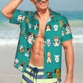 thumbnail image 5 of Lsque Cartoon Dogs pattern Hawaiian Shirt for Men, Unisex Summer Beach Casual Short Sleeve Button Down Shirts-Medium, 5 of 9