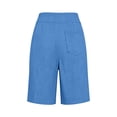 thumbnail image 5 of Only Moment Women's Summer Sweat Shorts Bamboo Nodes Cotton Summer Casual High Waist Drawstring Comfy Dressy Lounge Beach Vacation Shorts with Pockets Shorts for Women Blue,S, 5 of 7