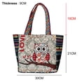 thumbnail image 3 of Bolso de mano Colcomx para mujer Bolso de hombro de viaje diario Búho F-Beige, 3 of 8