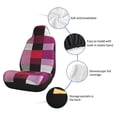 thumbnail image 6 of Car Seat Covers Are Protected From Dust And Spillage And Elastic Straps Are Easy To Install For Easy Car Suv Truck Delivery Palevioletred Buffalo Plaid Check Tartan Scotland_2 1, 6 of 8