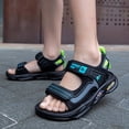 thumbnail image 2 of Gyujnb Boys Open Toe Sport Sandals Adjustable Strap Breathable Casual Outdoor Beach Shoes Flat Heel (Boys),12-12.5 Years, 2 of 7