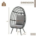 thumbnail image 6 of Bigleap Wicker Egg Chair, Outdoor Indoor Egg Basket Lounge Chair w Cushion for Patio Backyard Garden Living Room,Gray, 6 of 6