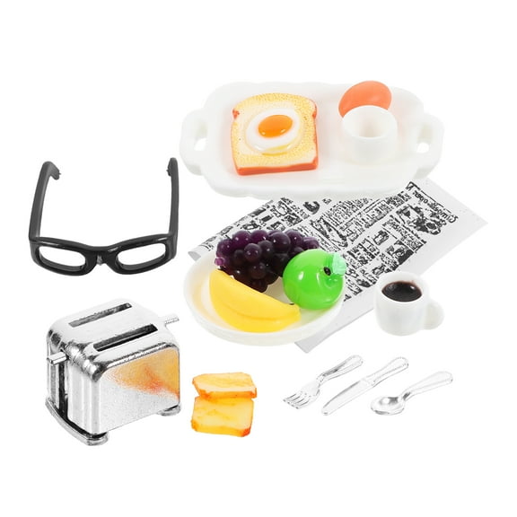 OUNONA Micro Food Model Set for Doll House Kitchen Accessories in Assorted Colors Plastic