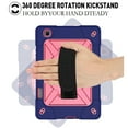 thumbnail image 4 of Dteck Case For Samsung Galaxy Tab S6 Lite 10.4 inch 2020 Model SM-P610 P615, Heavy Duty Rugged 3 Layer Full Body Protection Case Kickstand Cover with Adjustable Shoulder Strap,Navy/Rose, 4 of 7