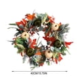thumbnail image 3 of Artificial Fall Wreath for Front Door, Thanksgiving Maple Leaf Wreath with Mini Green Cream Pumpkins, Halloween Rustic Farmhouse Harvest Garland, 3 of 7