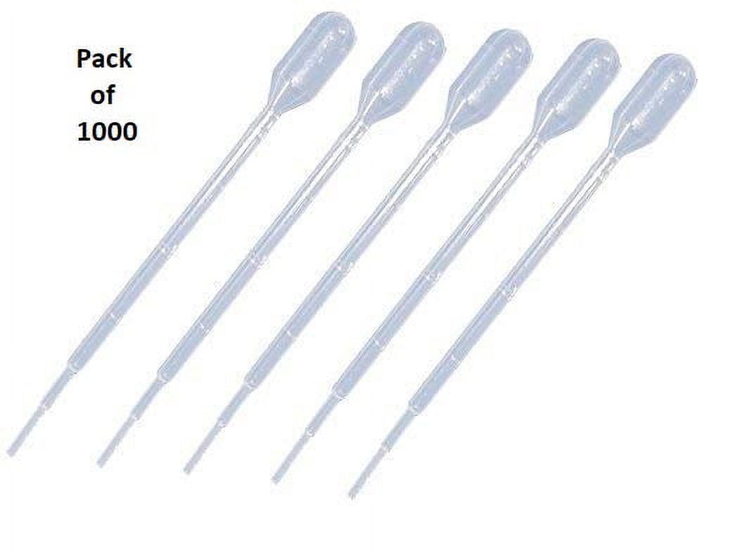 Plastic Transfer Pipettes 3mL Capacity-Graduated to 1mL (Pack of 500) Short Bulb, Non-Sterile, Dispenser Box by Sponix BioRx