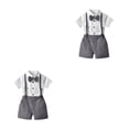 thumbnail image 4 of Qarigey Camisa con botones para niños, conjunto de pantalones en general, ropa con pajarita para niños, pantalones cortos Type18 NO18, 4 of 6