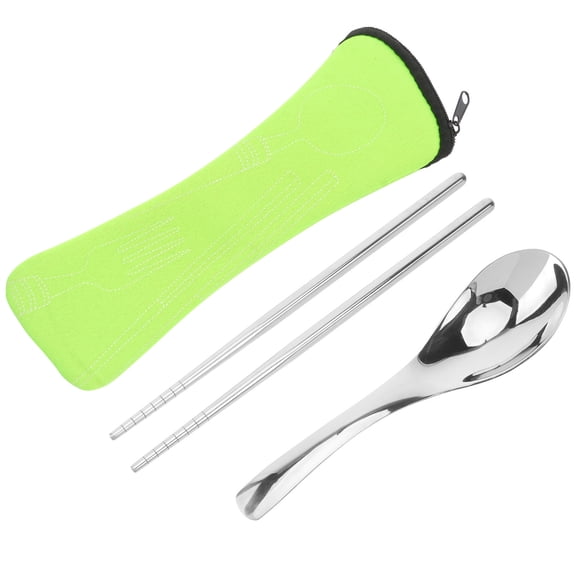 VERDANVERSE Portable Utensil Set with Spoon and Chopsticks, Assorted Colors, Compact and Reusable for Travel and Outdoor Use
