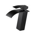thumbnail image 2 of Grifo mezclador para lavabo de baño con caño en cascada, grifo monomando para guardarropa, fácil de instalar Negro 266 cm de alto., 2 of 8