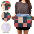 thumbnail image 3 of Yayeee 2 Pack Canvas Storage Basket with Handles for Shelves Fabric Bins Closet Organizer, Red Teal Plaid, 3 of 8