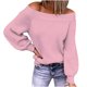 thumbnail image 1 of Moda mujer Color sólido manga larga Pullove fuera del hombro camisa suéter Tops Pompotops FGAJ20264, 1 of 6