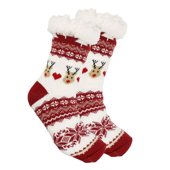 PINQI Kids Fuzzy Christmas Socks Boys Girls High Ankle Socks Thick Warm Novelty Toddler Socks Kids Winter Socks Women's Fashion Socks Women's Calf Socks Sport Socks Crew Socks(B,One Size)