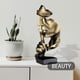 thumbnail image 3 of Estatua del pensador El silencio es oro, figura de arte abstracto, esculturas de resina robustas para decoración de escritorio de oficina, decoración moderna del hogar (diseño único), 3 of 5