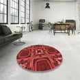 thumbnail image 4 of Ahgly Company Machine Washable Indoor Round Transitional Cranberry Red Area Rugs, 4' Round, 4 of 7