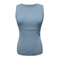 thumbnail image 5 of SHenli Women's 2026 Summer Vest Top Curved Hem Braless Tie Halter Shirts Ribbed Knit Basic Tees, 5 of 5