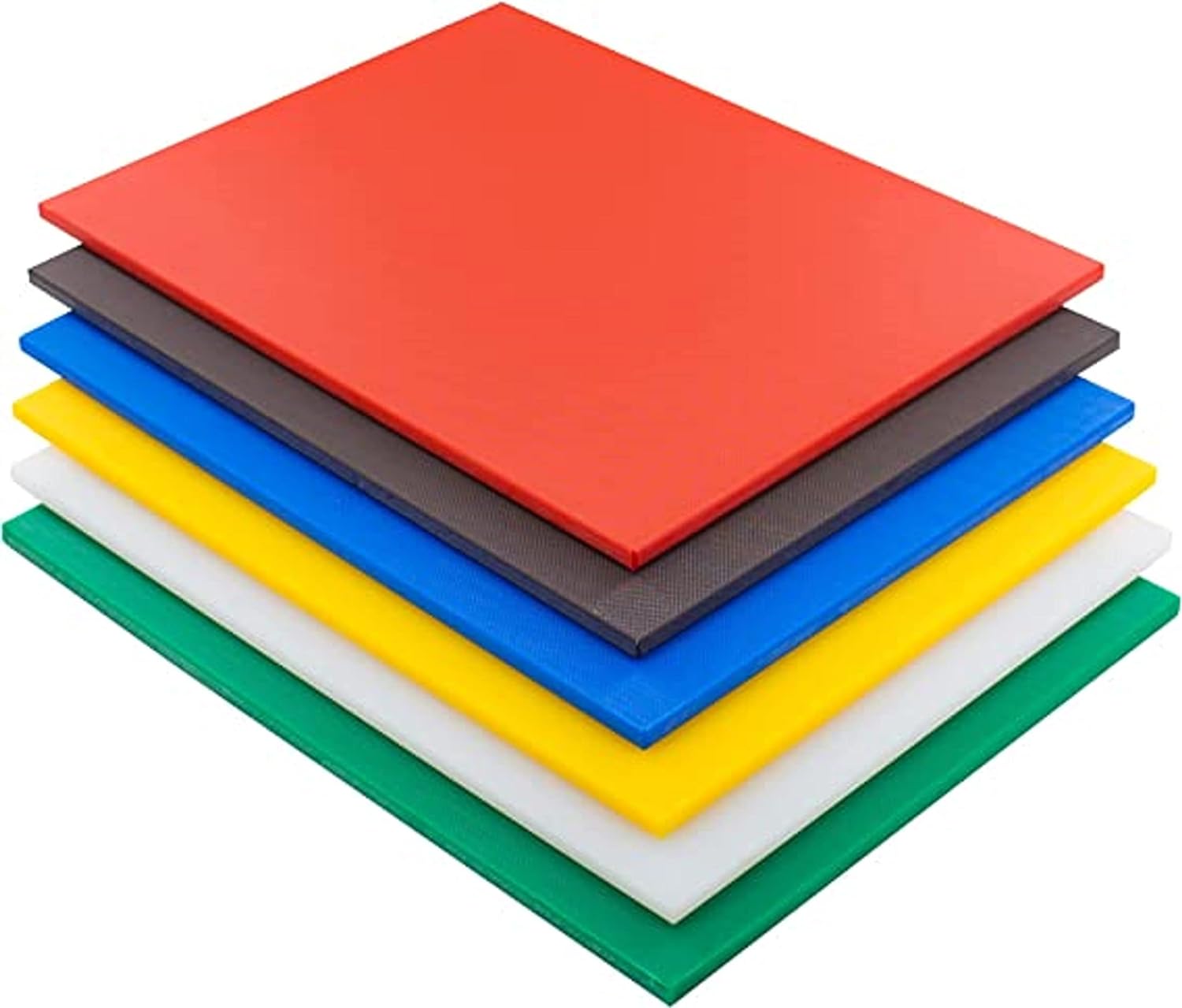 TrueCraftware- Set of 6 Cutting Boards for Kitchen 20" X 15" X 1/2” Assorted Colors- Color Coded Plastic Commercial Chopping Board Anti Slip Surface  for Chopping Food Cutting Mat
