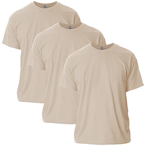 Gildan Men's Ultra Cotton TShirt, Style G2000, Multipack, Sand 3Pack