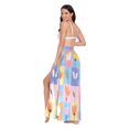 thumbnail image 3 of FORMRS Womens Beach Sarong Semi-Sheer Bikini Wrap Skirt Swimsuit Cover-ups, Blue Flowers, 3 of 7