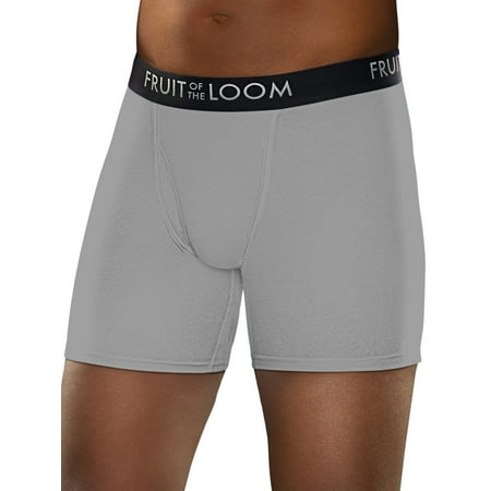 Fruit of the Loom Big Men's Breathable Boxer Briefs, 3-Pack, Black/Gray, XXL
