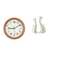 thumbnail image 1 of Reloj de pared con pájaro cantor, reloj decorativo con sonido, figura de gato, esculturas de gato, cerámica y material PP, adecuado para sala de estar, 1 of 8