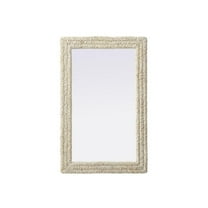 Elegant Decor Rectangle Cornhusk Mirror 27x42 in Linen White