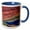 Blue/White, variant on 3drose, Green River Overlook. Red Rock Canyons, Canyonlands Park, Moab, Utah, 11oz Two-tone Black Mug