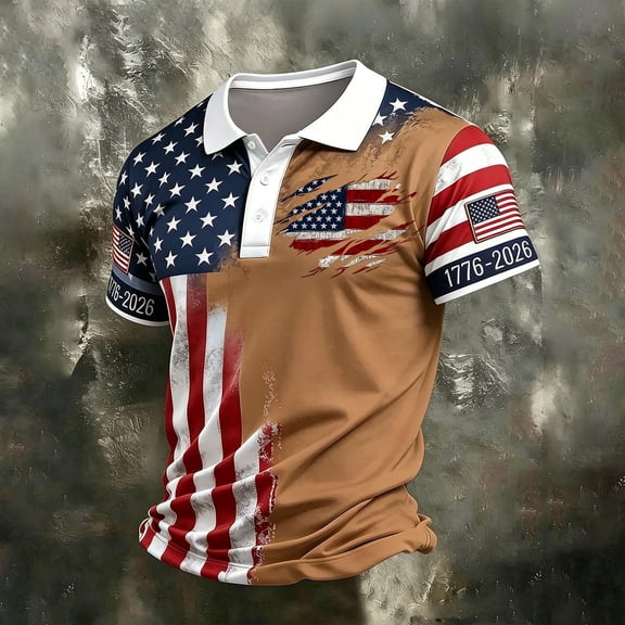 Polo Shirts for Men 250 Anniversary Usa Mens T Shirts 1776 Shirt 4th Of July Shirts Men Patriotic Tshirts Memorial Day Shirts for Men Usa Tshirts Patriot T Shirts for Men Semiquincentennial T Shirt