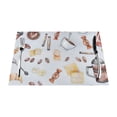 thumbnail image 1 of XMXT 4 Pcs Woven Placemats, Coffee Food Illustration Stain Resistant Anti-Skid Placemat for Kitchen Table, 12 x 18 inches, 1 of 6
