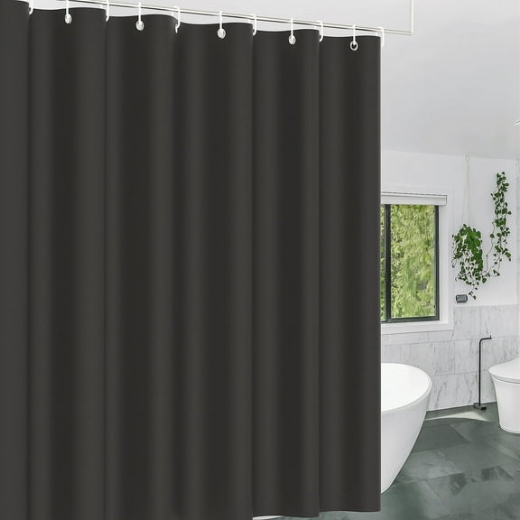 MAZBFF 72" x 72" Polyester Fabric Waterproof Mildew Resistant Shower Curtain & 12 Hooks