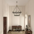 thumbnail image 4 of ACROMA  20-light Modern Farmhouse 40In Round Wagon Wheel Chandelier with UL Brass & Aged Zinc Weathered, Satin, Matte Adjustable, Over 60 Inches Gold,, 4 of 5