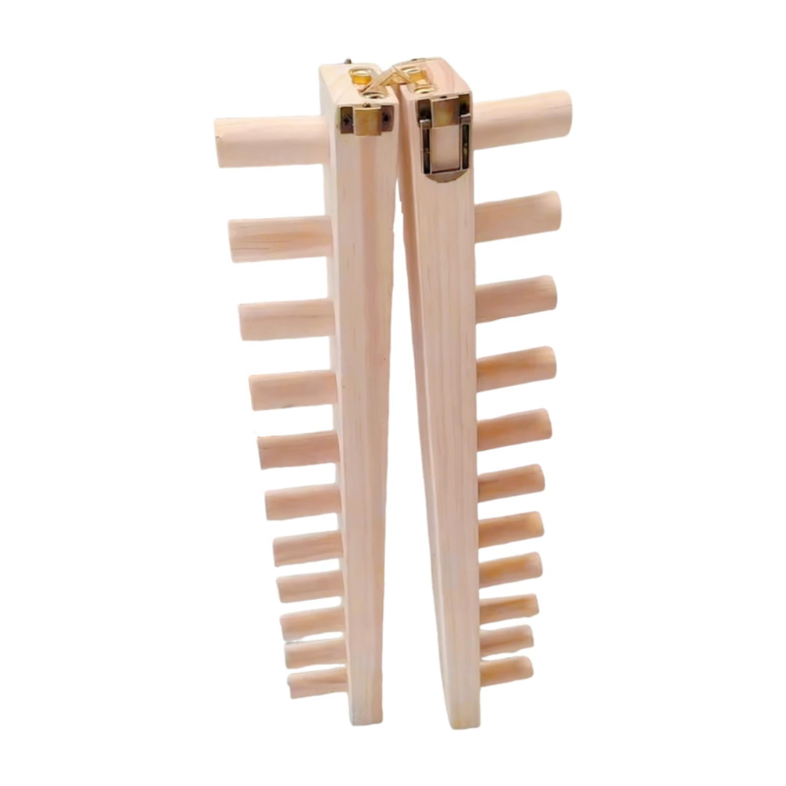 FVDPWYE Wooden Knitting Loom Easy to Assemble Two Section Foldable Yarn Weaving Tool