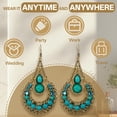 thumbnail image 6 of DESIGNICE 2 Pairs Statement Earrings for Women,Metal Plated Hollowed-Out Ethnic Style Boho Earrings for Women,Drop Earrings Gift Sentiment,Style4, 6 of 7