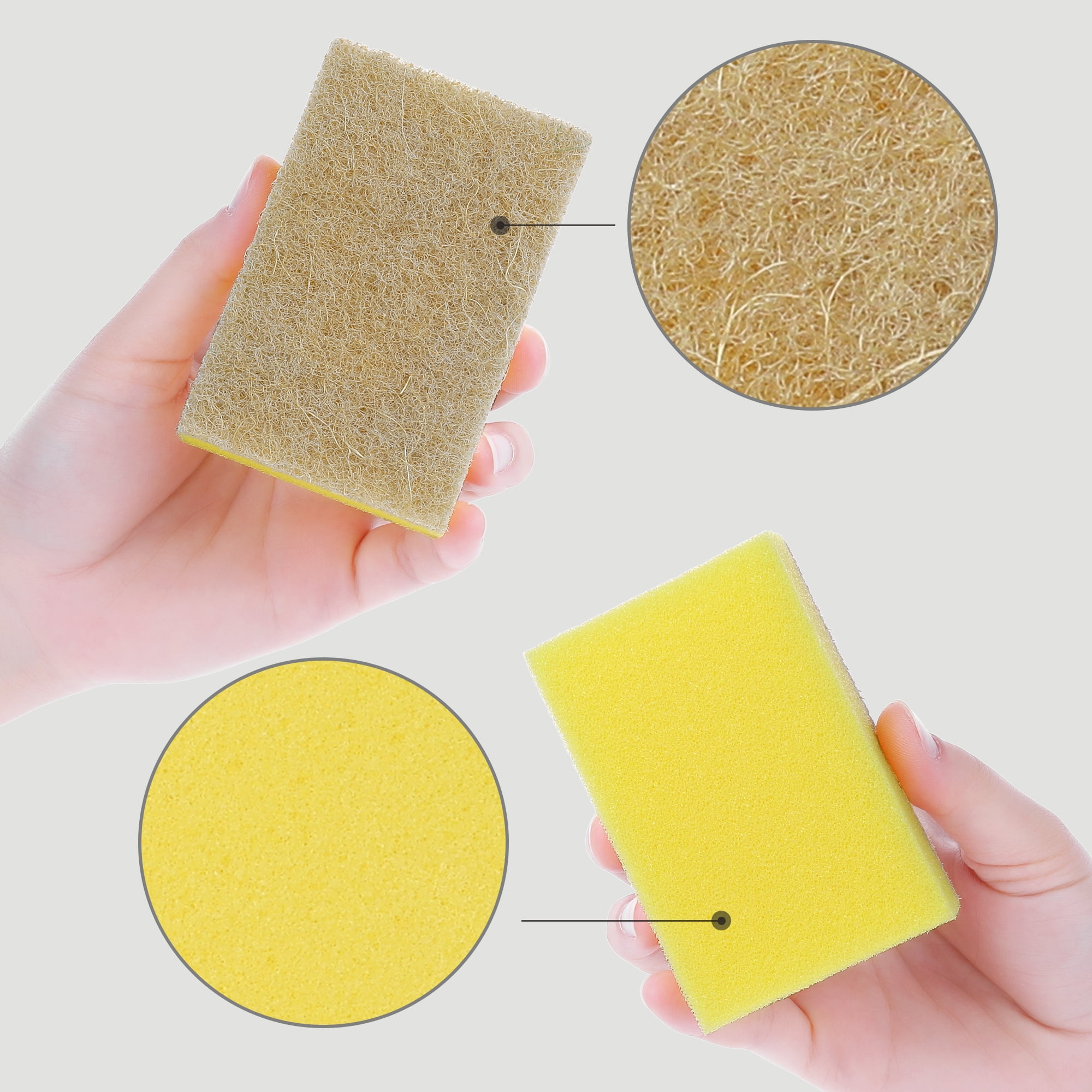 Unique Bargains Dual Sided Dish Sponges Non Scratch Cleaning Sponge 10 Pack 3.6"x2.2"x1"