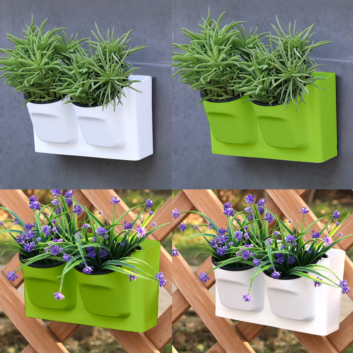Wall Hanging 2-Pocket Flower Pot Tower- Space Saving - Indoor Outdoor