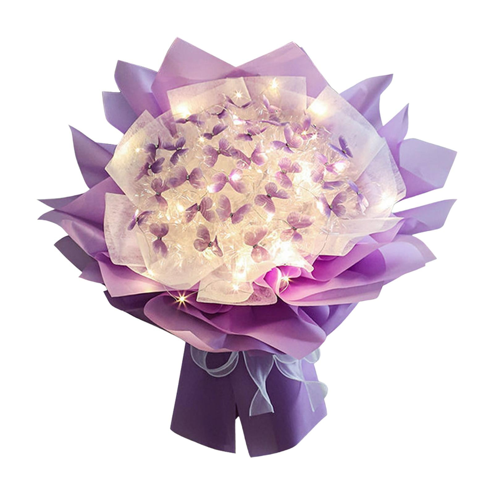 Creative Butterfly Bouquet Flower Bouquet Set Vivid Bouquet Making Materials Violet 33 Butterfly