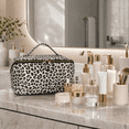 thumbnail image 6 of WANDF Travel Makeup Bag,PU Leather Toiletry Bag for Women,Waterproof  Cosmetic Bag,Flat Open Portable Cosmetic Organizer for Skincare, Brushes,Travel Essentials(Black&White Leopard Print), 6 of 10